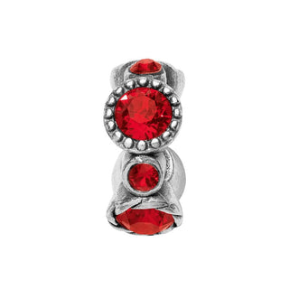 A silver plated red halo stargazer spacer bead. Brighton