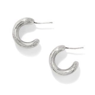 Brighton Solara Hoop Earrings in Silver crystals silver plated