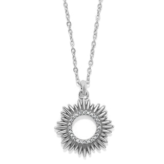 Brighton Solara Petite Necklace silver plated sunburst crystals silver plated