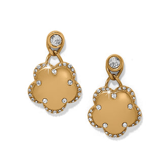 Brighton Trust Gaia Post Drop Earrings gold plate fine crystals flower design