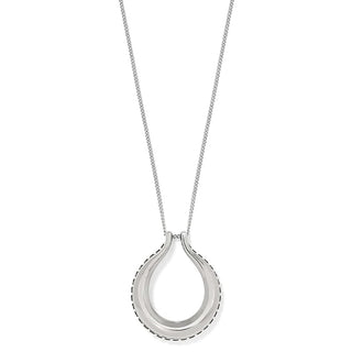 Silver teardrop pendant necklace on a white background. Brighton Pretty Tough Arch Necklace