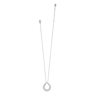 Silver necklace with a unique pendant on a white background. Brighton Pretty Tough Arch Necklace