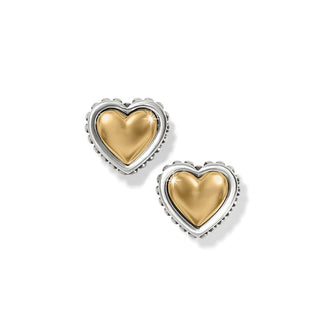 Brighton Pretty Tough Petite Two Tone Heart Post Earrings