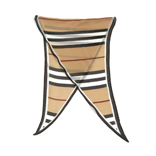 Brown & Black Stripe Printed Diamond Shape Scarf