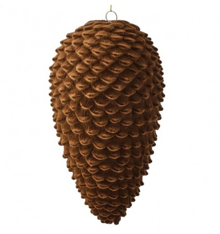 Brown Flocked Pine Cone Ornament fall autumn Christmas tree