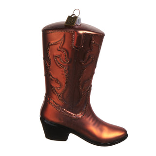 Brown Shiny Boots Ornament glitter