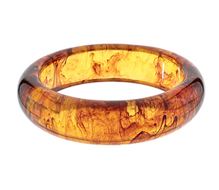 Brown Swirls Resin Bangle Bracelet