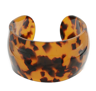 Brown Tortoise Print Acrylic Cuff Bracelet
