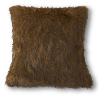 Brown Vegan Fur Pillow 18"