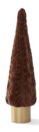 Brown Velvet Braided Cone Tree with Gold Base Assorted