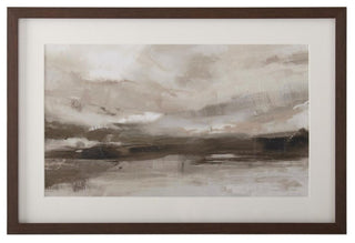 Brown Wood Framed Landscape Print sepia abstract