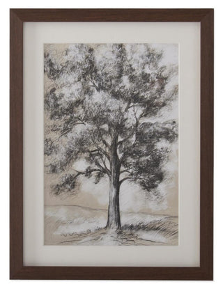 Brown Wood Framed Tree Print sepia