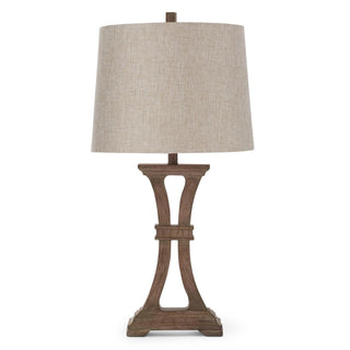 Brown Woodgrain Arch Table Lamp