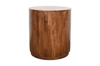 Buck Accent Table medium brown cylinder mango wood solid