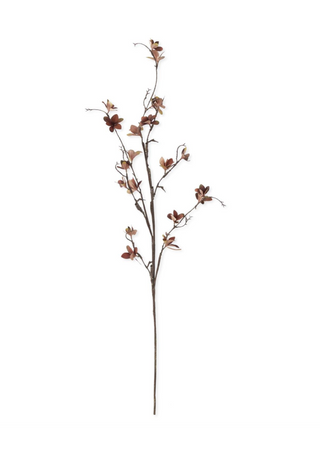 Burgundy Brown Magnolia Blossom Spray 40" stem fall autumn floral