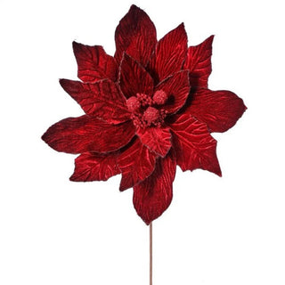 Burgundy Poinsettia Stem 30" red Christmas