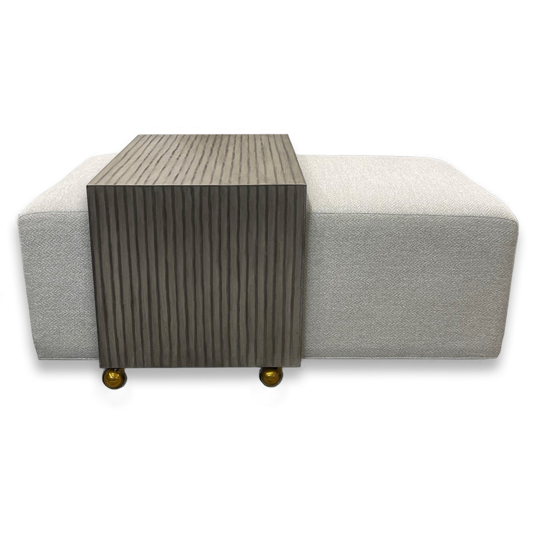 Burton James 158 Ottoman with Table in Alexandria Powder