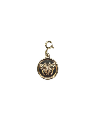 Butterfly on Gold Round Clip Charm