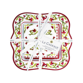 Le Cadeaux Vischio Decorative Napkin Holder & Cocktail Napkins Gift Set
