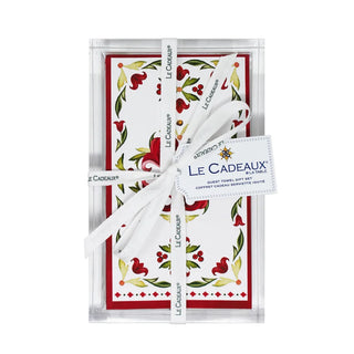Le Cadeaux Vischio Guest Napkins & Acrylic Holder Gift Set