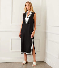 Load image into Gallery viewer, Karen Kane St. Tropez Sleeveless Midi Dress, Black with Off White
