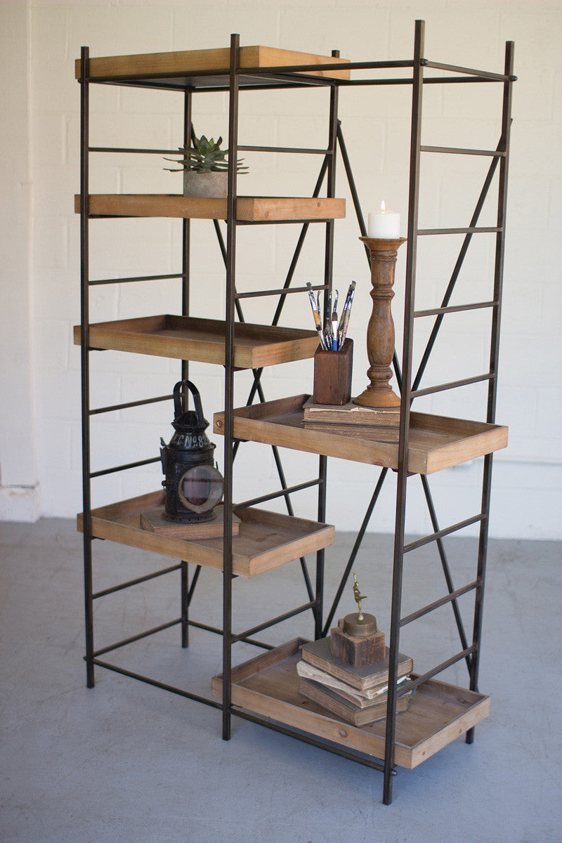 Iron Shelving Unit with 6 Adjustable Shelves