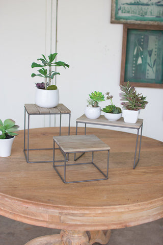 Wood & Metal Table Top Risers