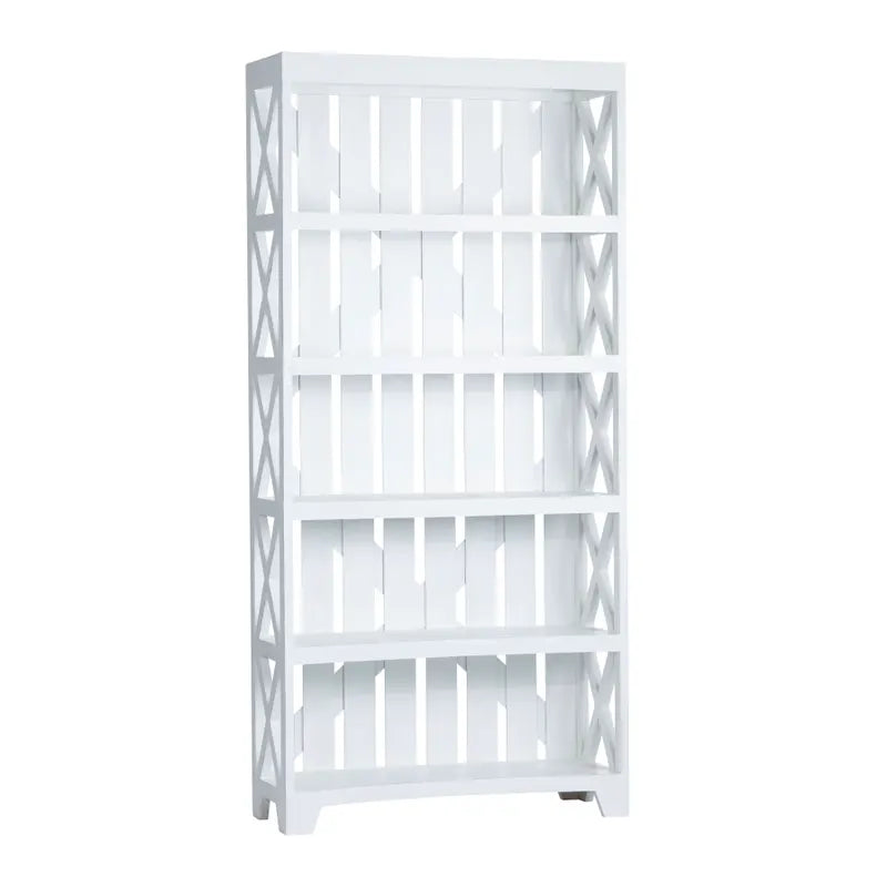 White Slat Back Bookcase
