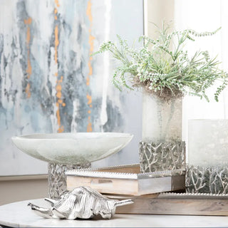 Silver Coral Glass Bowl