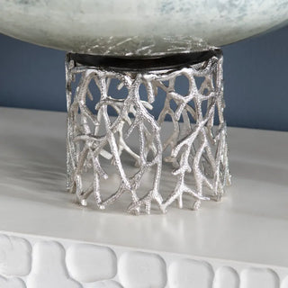 Silver Coral Glass Bowl