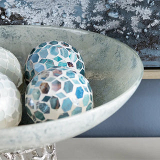 Silver Coral Glass Bowl