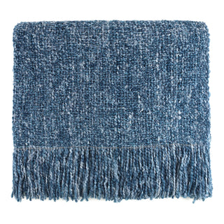 Campbell Throw in Malibu fringe blue