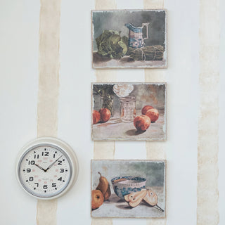 Canvas Wall Decor with Fruit and Vegetable Still Life Assorted pear apple cabbage asparagus pitcher mason jar decorative bowl