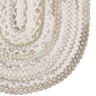 Capel Bayview Oval Rug in Linen 8' x 11'
Close-up of a braided beige rug on a white background