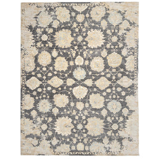 Capel Manor Pewter 9'x12'6" Rug grey blue yellow flower floral