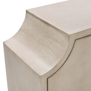 Capital Four-Door Sideboard white distressed whitewash gold handles frame concave corners modern