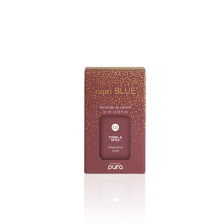 Pura capri BLUE Tinsel & Spice pura refill packaging on a white background