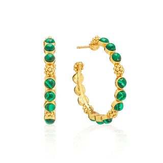 Capucine De Wulf Berry Gem Medium Hoop Earrings - Malachite