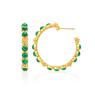 Capucine De Wulf Berry Gem Medium Hoop Earrings - Malachite