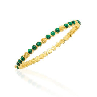 Capucine De Wulf Berry Gem Petite Hinged Bangle - Malachite