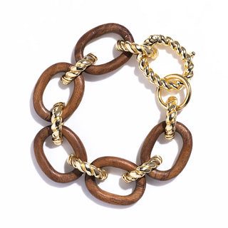 Capucine De Wulf Earth Goddess Link Bracelet, 7+1.5" - Teak