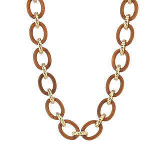 Capucine De Wulf Earth Goddess Link Necklace, 17"+2" - Teak