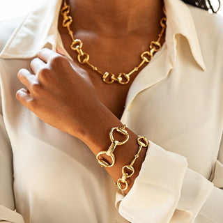 Capucine De Wulf Equestrian Snaffle Bit Bracelet, 8" - Gold