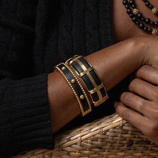 Capucine De Wulf Gaia Hinged Bangle, - Ebony