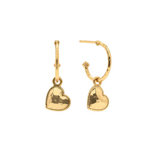 Capucine De Wulf Love Hoop Earrings with Heart Charm - Gold
