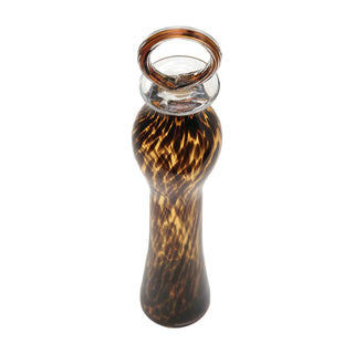 Carela Tall Glass Bottle decorative glass tortoise shell brown and black