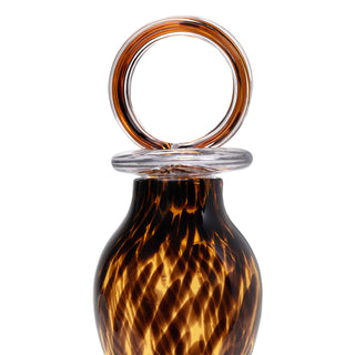 Carela Tall Glass Bottle decorative brown and black tortoise shell