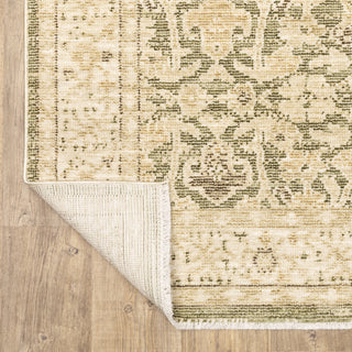 Caroline CRL01 7'10" x 10' Rug green blue ivory red fringe space dyed polyester