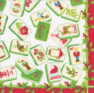 Caspari Christmas Mahjong Cocktail Napkins
