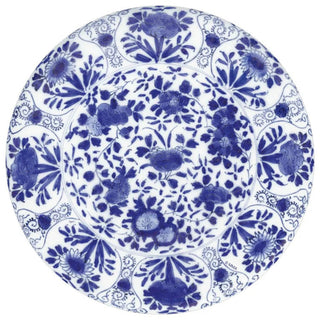 Caspari Delft Round Paper Placemats in Blue